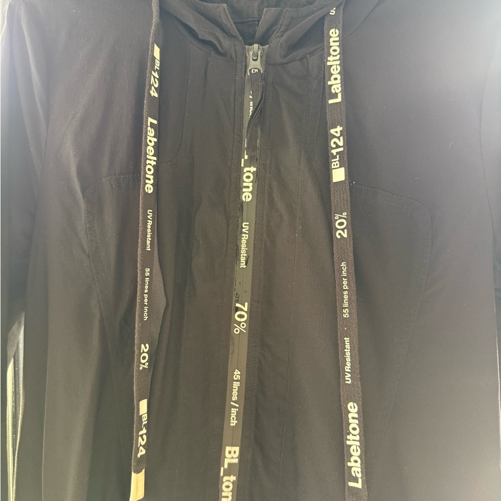 Black Hooded Jacket With Drawstrings - image 2